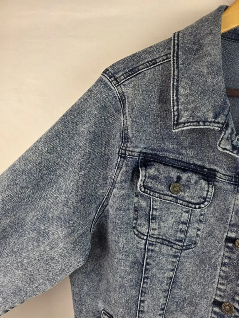 DG2 Diane Gilman Jean Jacket Women's Size 1X Blue Denim Jean Coat Jacket Top